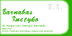 barnabas kmetyko business card