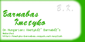 barnabas kmetyko business card